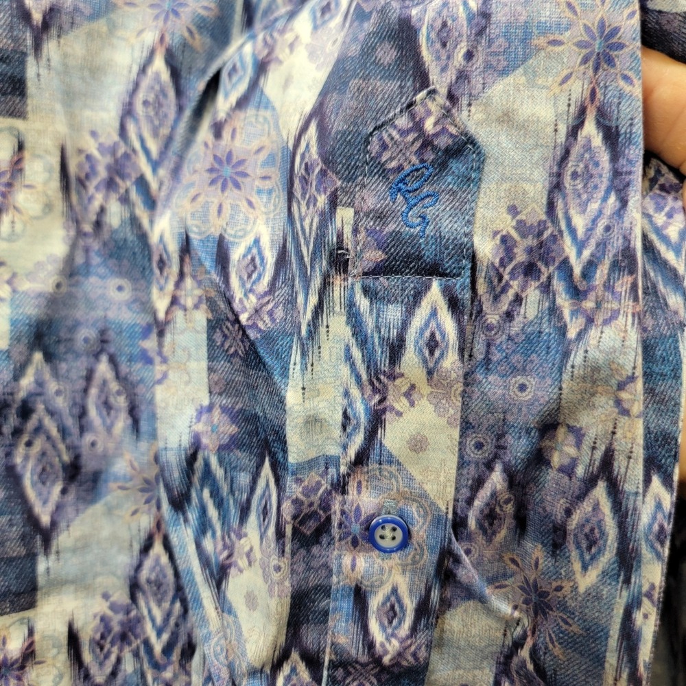 NWT $198 Robert Graham OAKLEY Geometric L/S Shirt Mens 3XL Flip Cuff Resort Wear - Picture 5 of 10